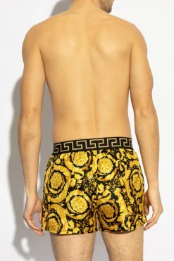 Versace GOLD Silk lingerie shorts with Barocco print
