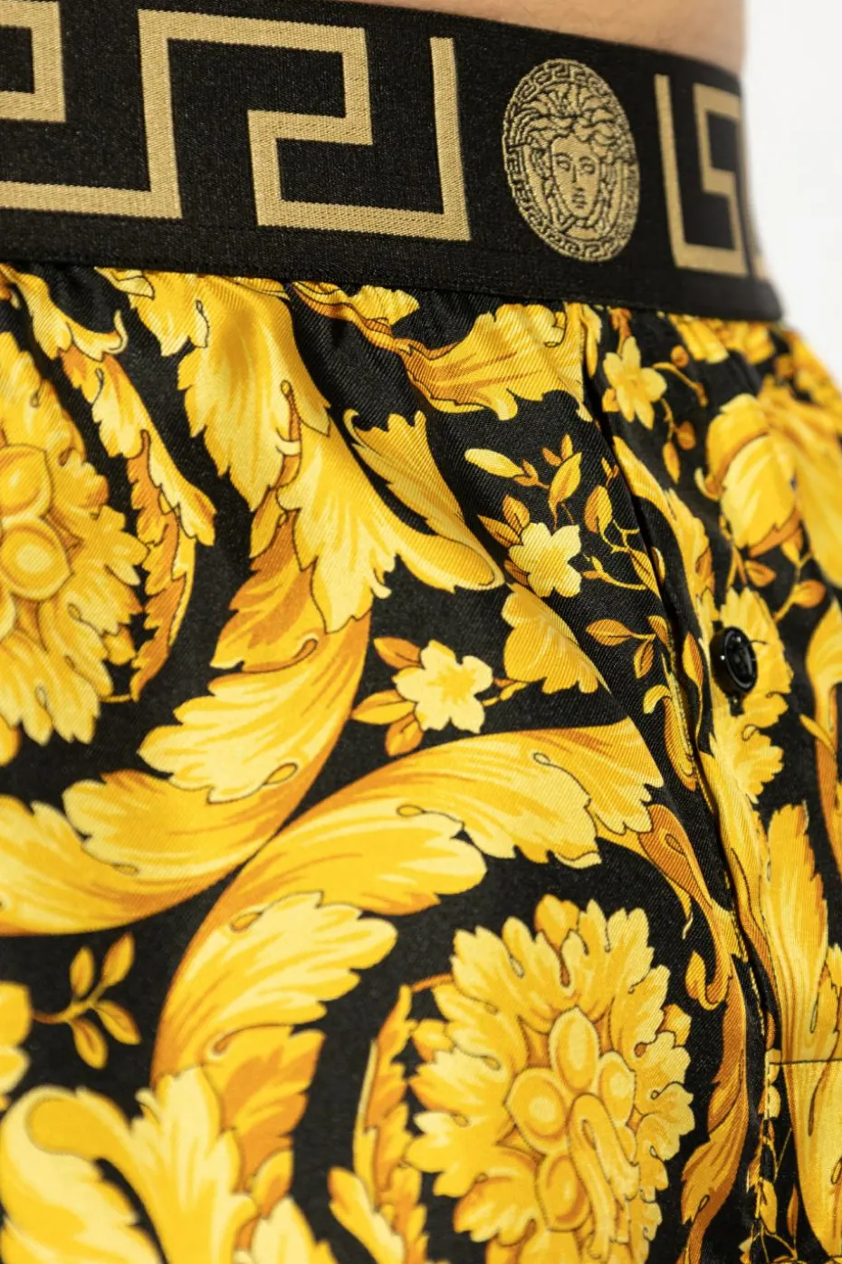 Versace GOLD Silk lingerie shorts with Barocco print