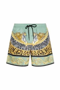 Versace GREEN Printed swim shorts