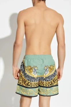 Versace GREEN Printed swim shorts