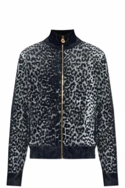 Versace GREY Cardigan with animal motif