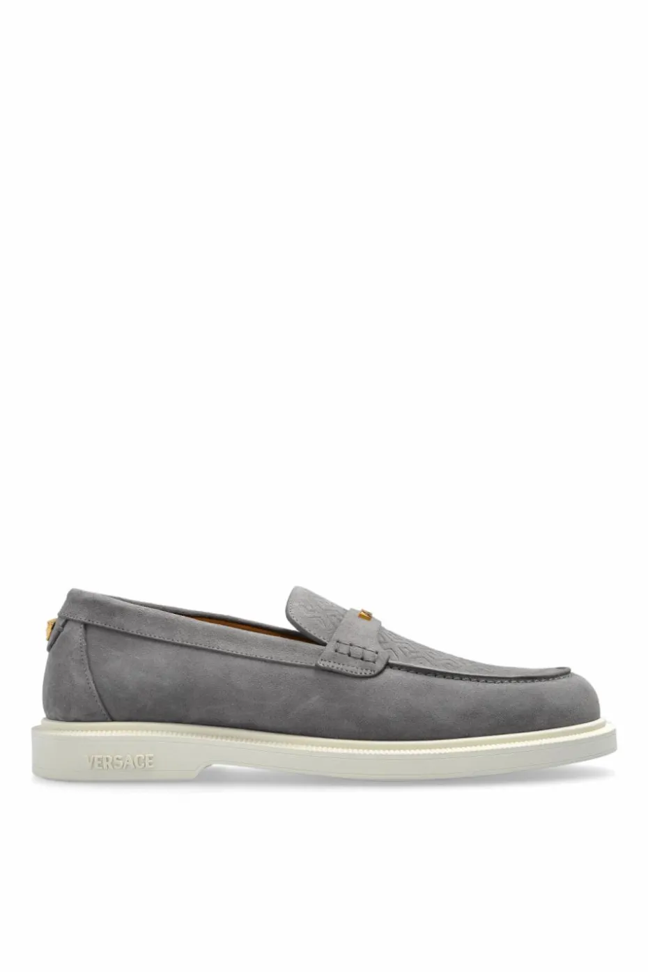 Versace GREY Suede loafers