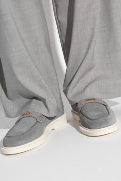 Versace GREY Suede loafers