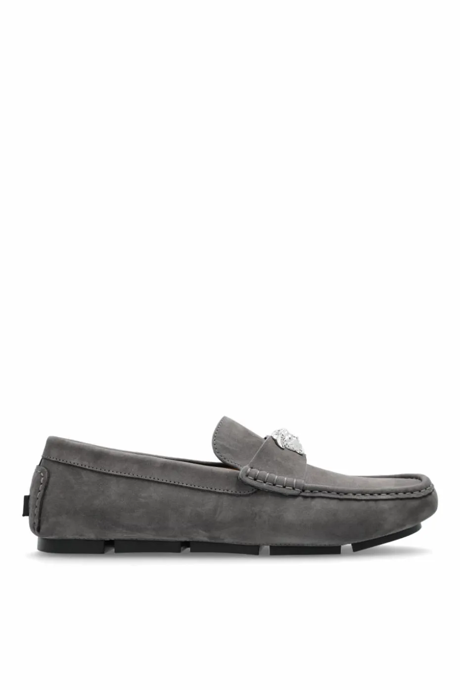 Versace GREY Suede moccasins