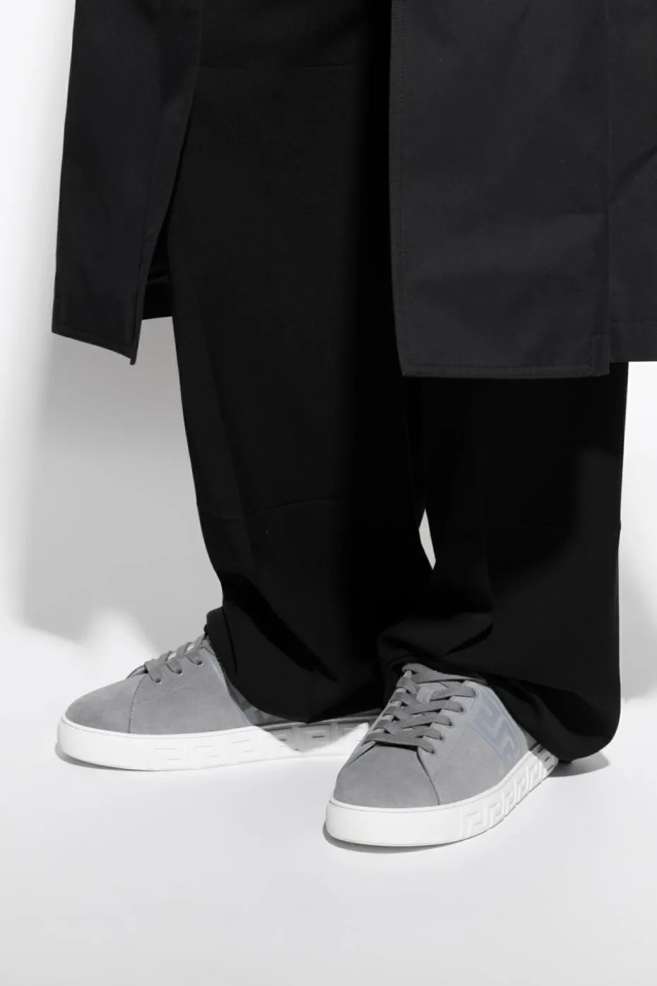 Versace GREY Suede sports shoes