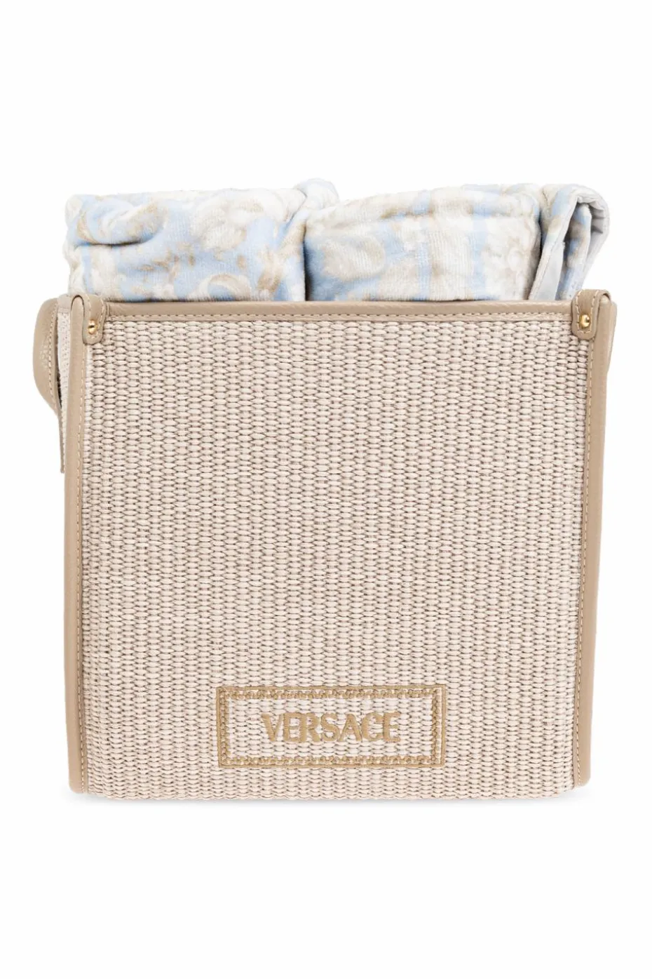Versace Home beige Set of four towels with basket