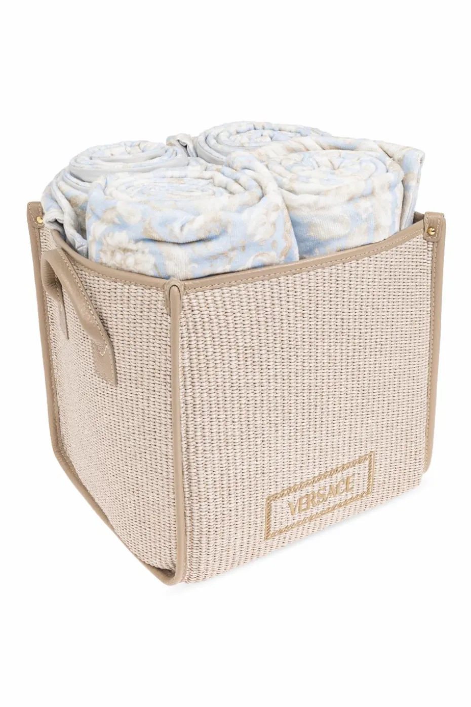 Versace Home beige Set of four towels with basket
