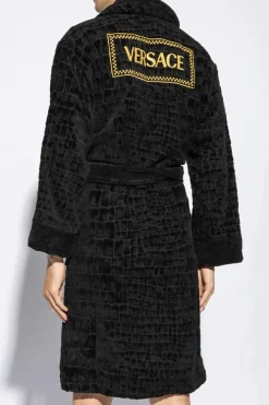 Versace Home BLACK Bathrobe with logo