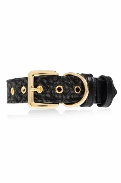 Versace Home BLACK Dog collar with 'Barocco' print