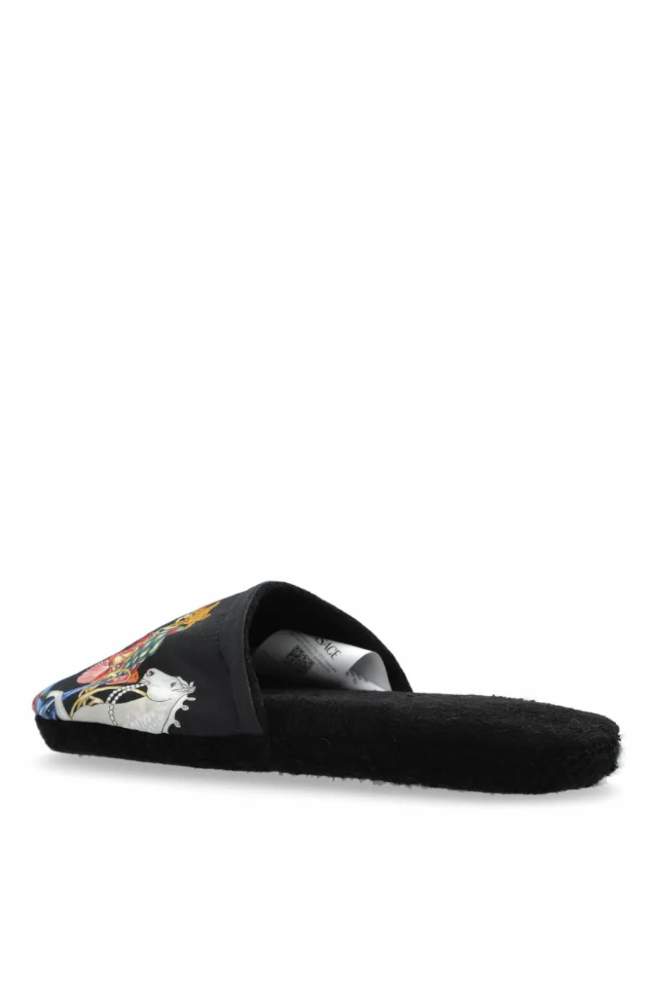 Versace Home BLACK Flip-flops with "Coral Theatre" print