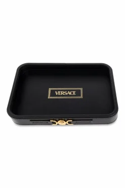 Versace Home BLACK Leather tray