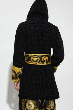 Versace Home BLACK Patterned bathrobe