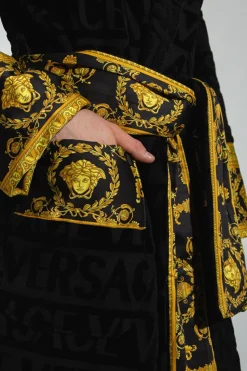 Versace Home BLACK Patterned bathrobe