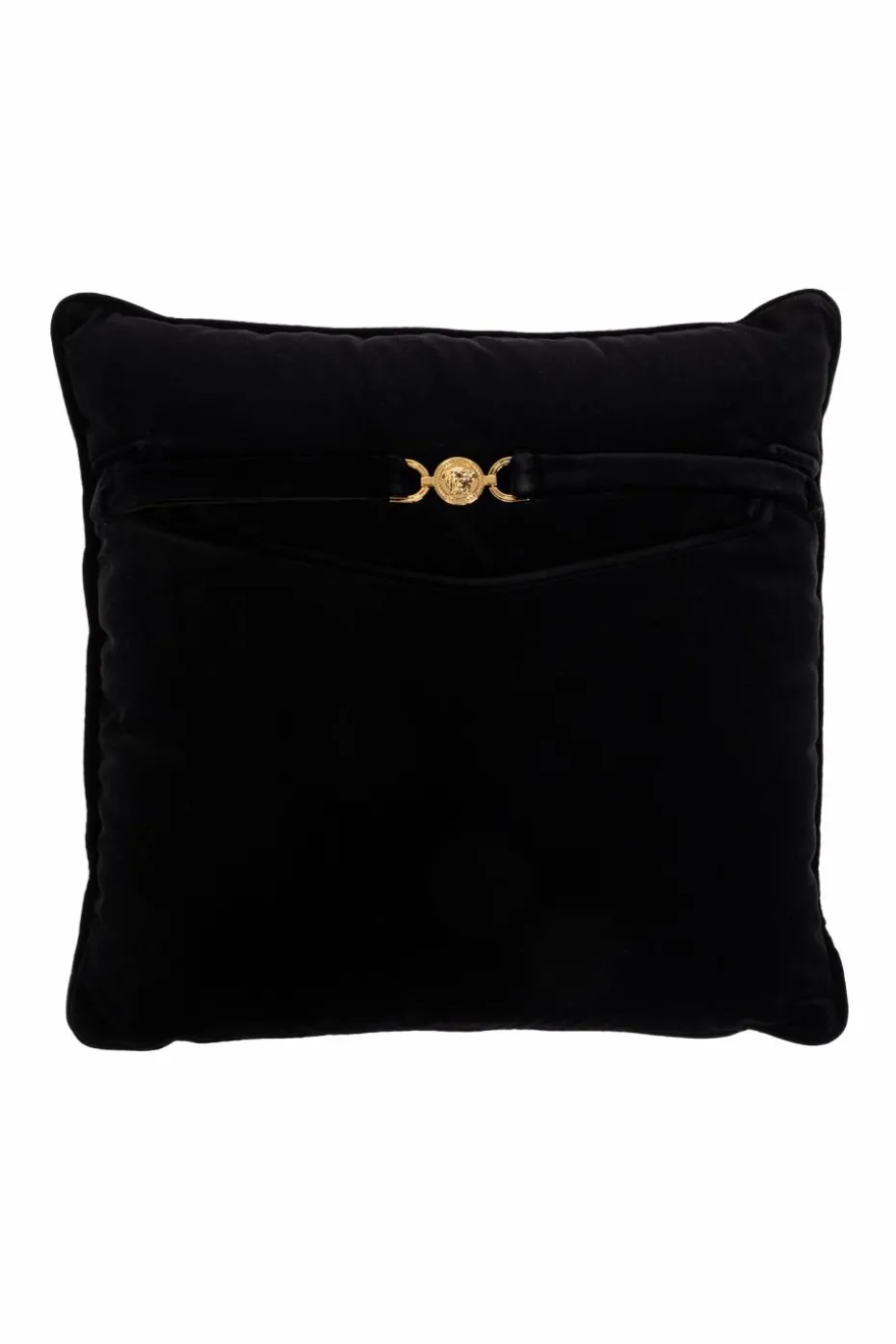 Versace Home BLACK Pillow with an application in the shape of a Medusa's head