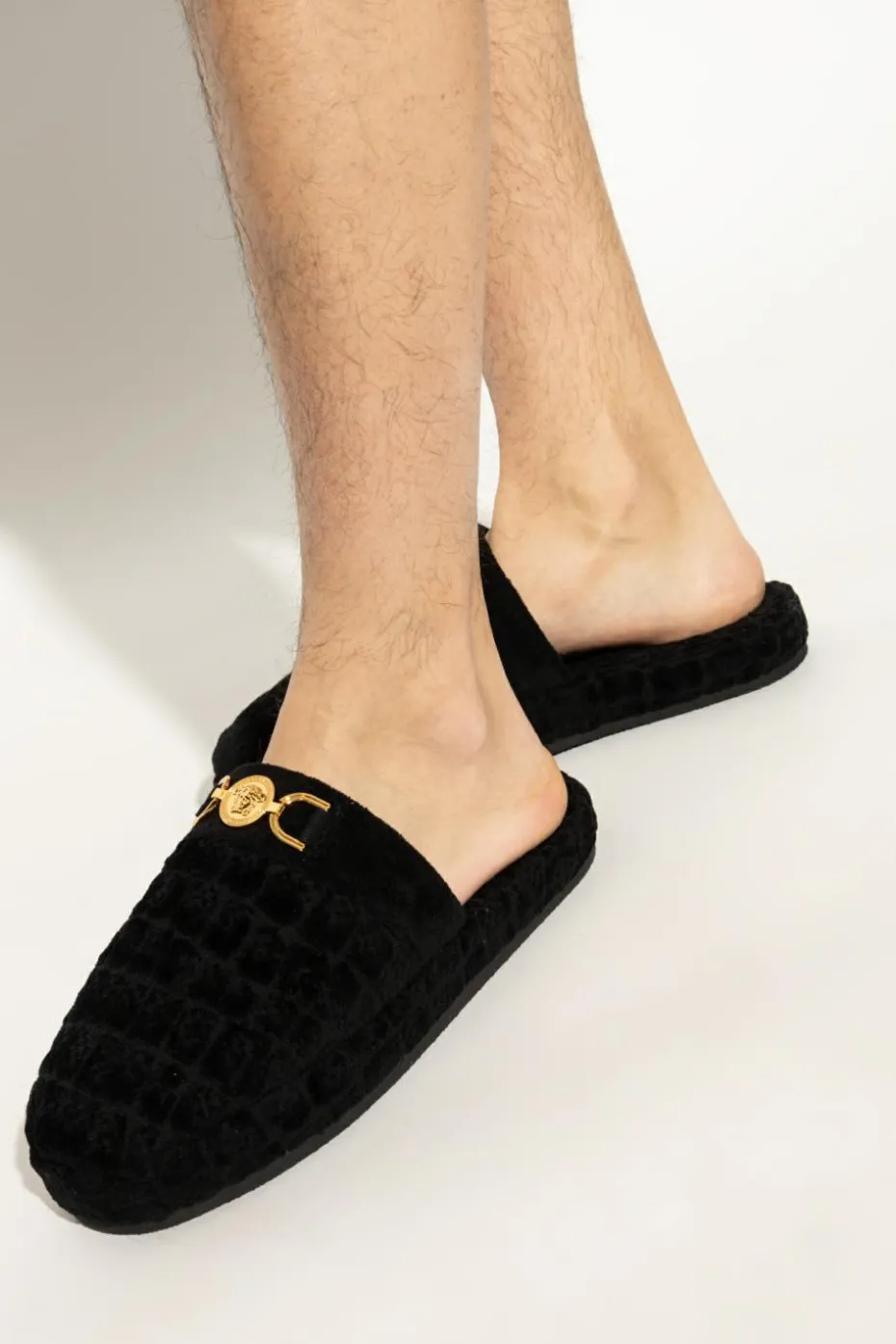 Versace Home BLACK Slippers with logo