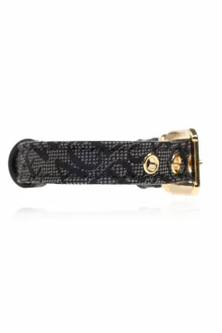 Versace Home BLACK Small dog collar with Barocco print