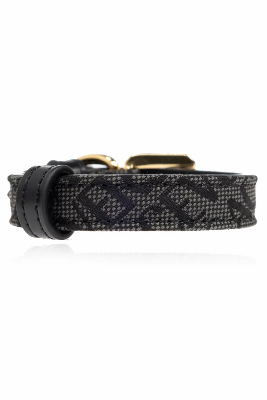 Versace Home BLACK Small dog collar with Barocco print