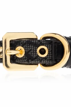 Versace Home BLACK Small dog collar with Barocco print
