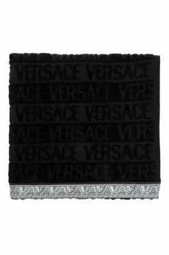 Versace Home BLACK Towel with logo
