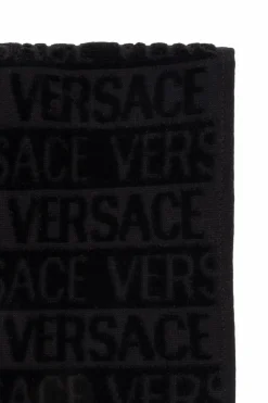 Versace Home BLACK Towel with logo