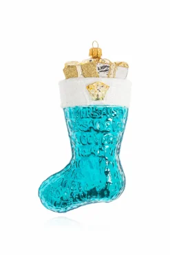 Versace Home BLUE Holiday ornament finished with shimmering glitter