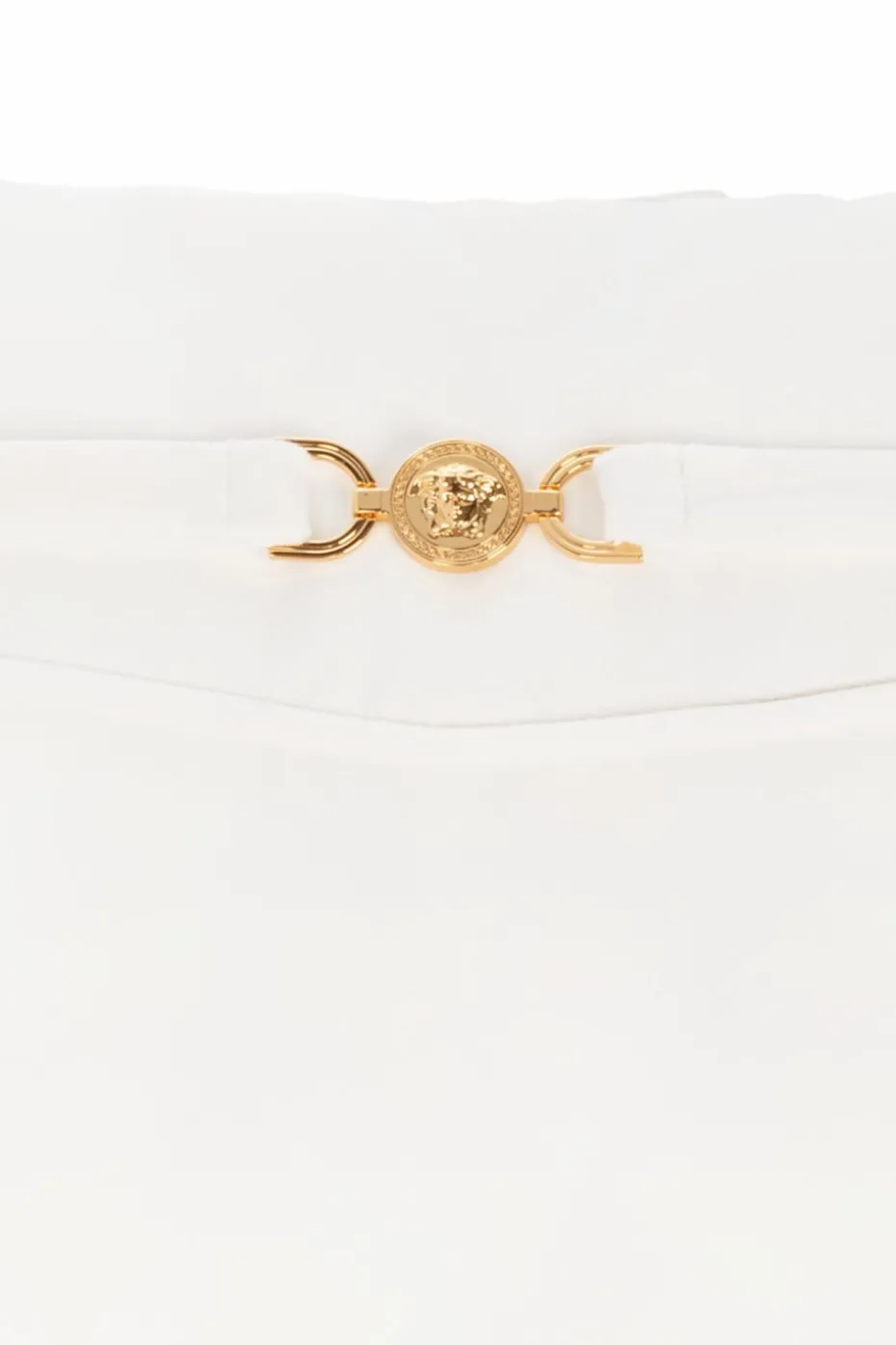 Versace Home cream Pillow with an application in the shape of the head of Medusa