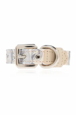 Versace Home cream Small dog collar with Barocco print