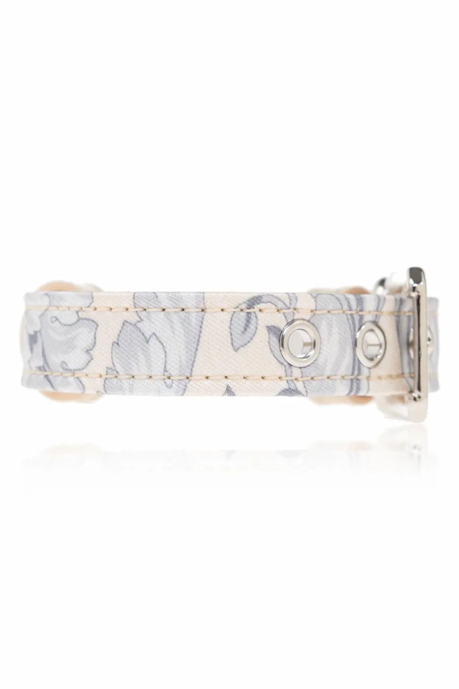 Versace Home cream Small dog collar with Barocco print