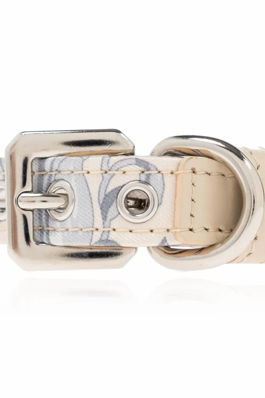 Versace Home cream Small dog collar with Barocco print