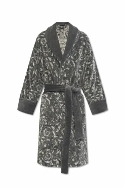 Versace Home GREY Bathrobe with Barocco pattern