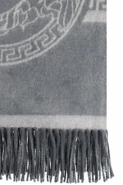 Versace Home GREY Blanket with Medusa face