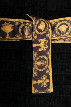 Versace Home Kids BLACK Patterned bathrobe for kids