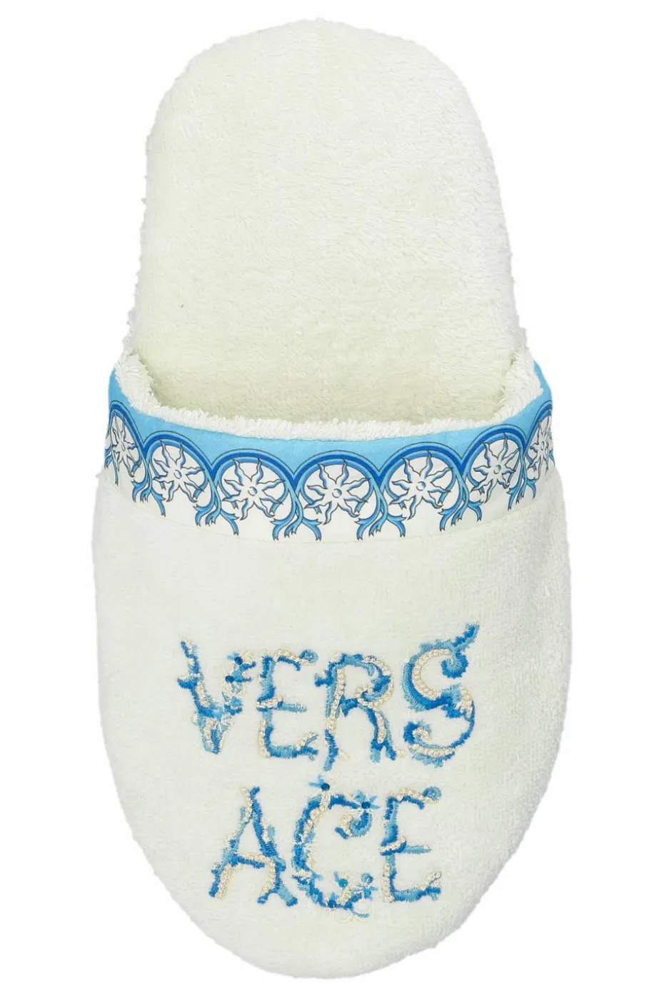 Versace Home WHITE Cotton flip-flops with print