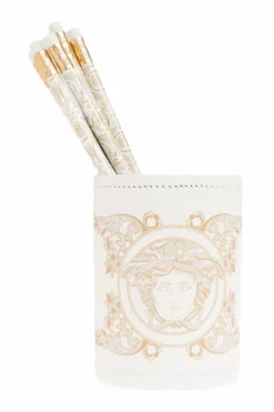 Versace Home WHITE Set: six pencils and container