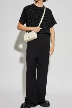 Versace Jeans Couture BLACK T-shirt with a monogram and a velvety finish