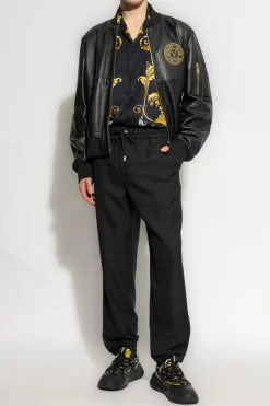 Versace Jeans Couture BLACK Pants with logo appliqué
