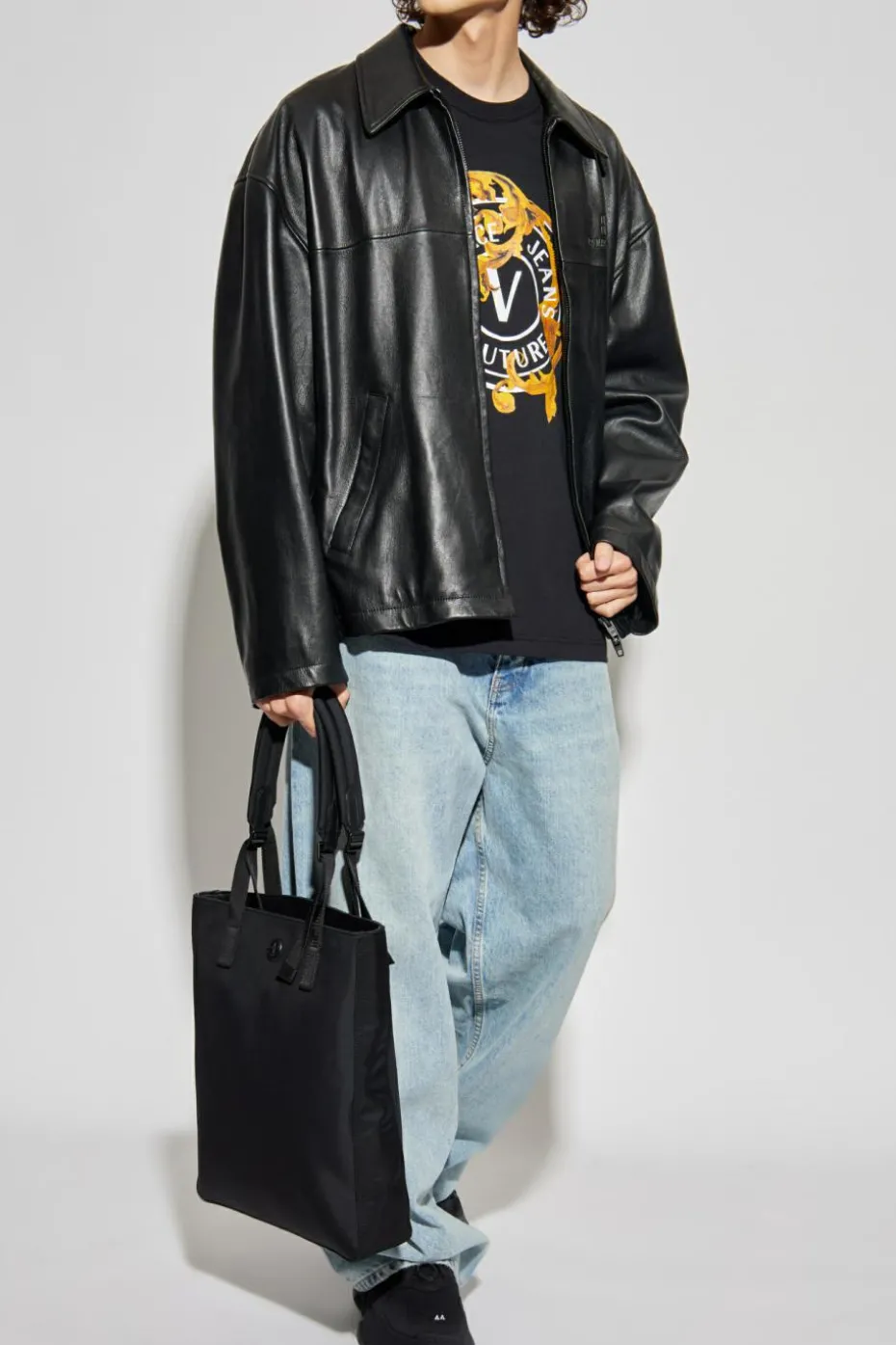 Versace Jeans Couture BLACK T-shirt with printed logo