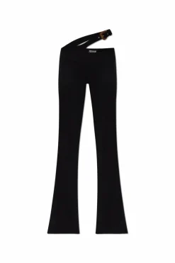 Versace Jeans Couture BLACK Ribbed pants with adjustable waistband
