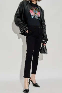 Versace Jeans Couture BLACK T-shirt with print and shimmering appliqués