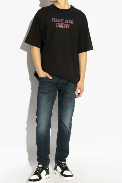 Versace Jeans Couture BLACK T-shirt with printed logo