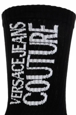 Versace Jeans Couture BLACK Cotton socks with logo