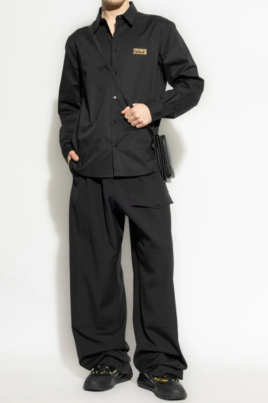 Versace Jeans Couture BLACK Shirt with logo applique