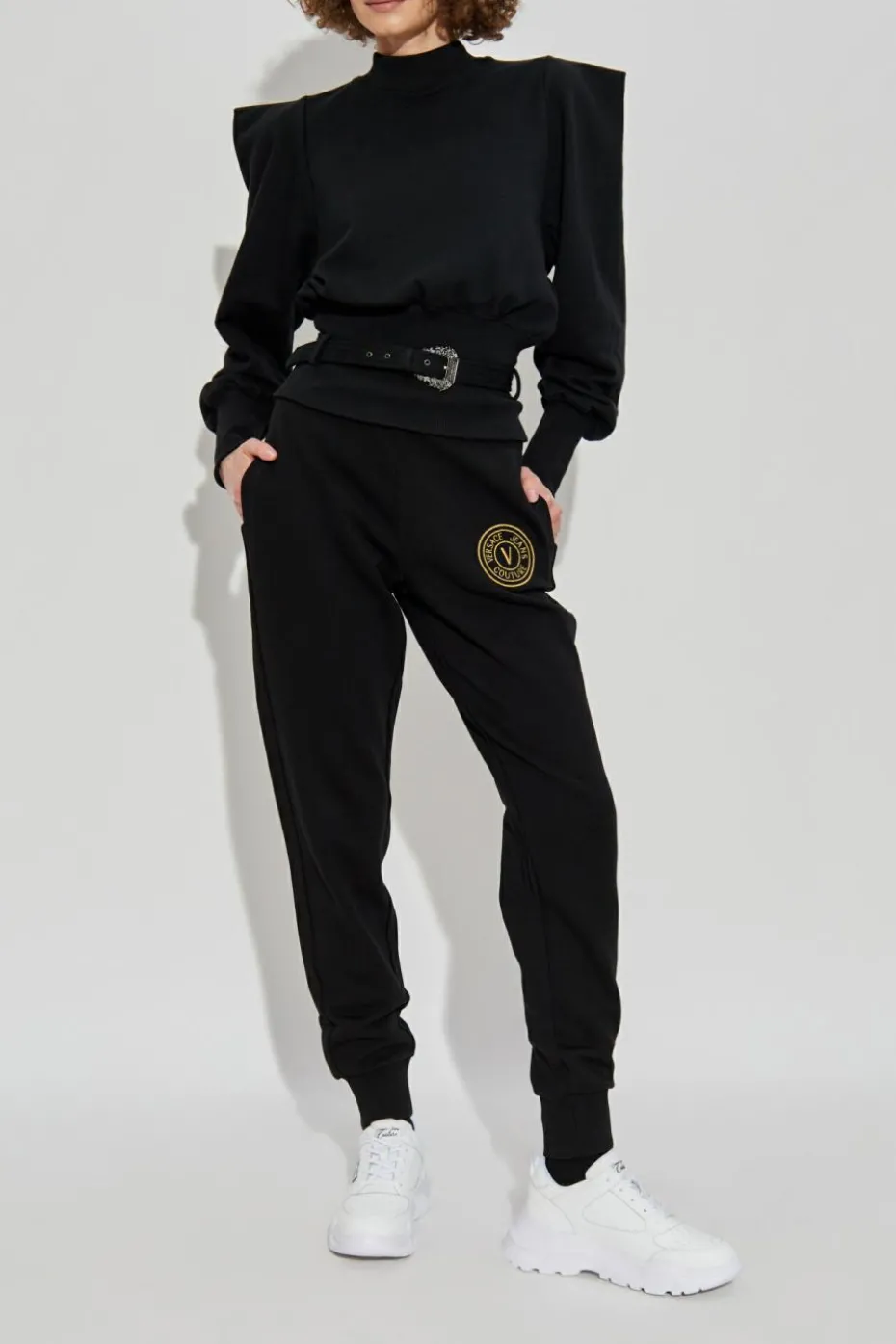 Versace Jeans Couture BLACK Sweatshirt with a belt