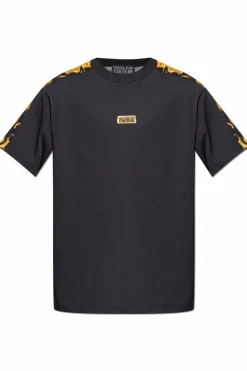 Versace Jeans Couture BLACK T-shirt with 'Barocco' print