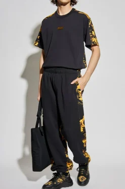 Versace Jeans Couture BLACK T-shirt with 'Barocco' print