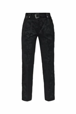 Versace Jeans Couture BLACK Trousers with 'barocco' motif