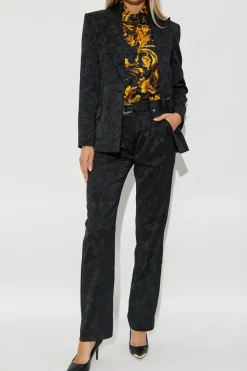 Versace Jeans Couture BLACK Trousers with 'barocco' motif