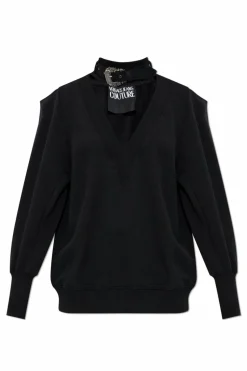 Versace Jeans Couture BLACK Dress with stand-up collar