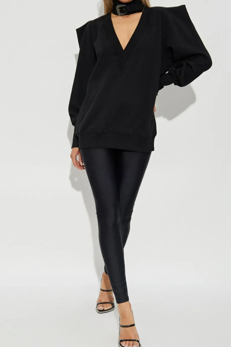 Versace Jeans Couture BLACK Dress with stand-up collar