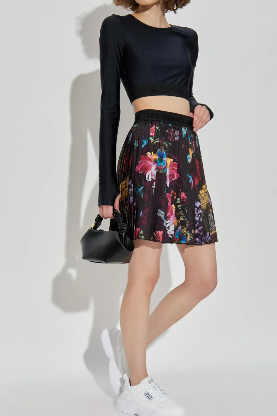 Versace Jeans Couture BLACK Short top with long sleeves